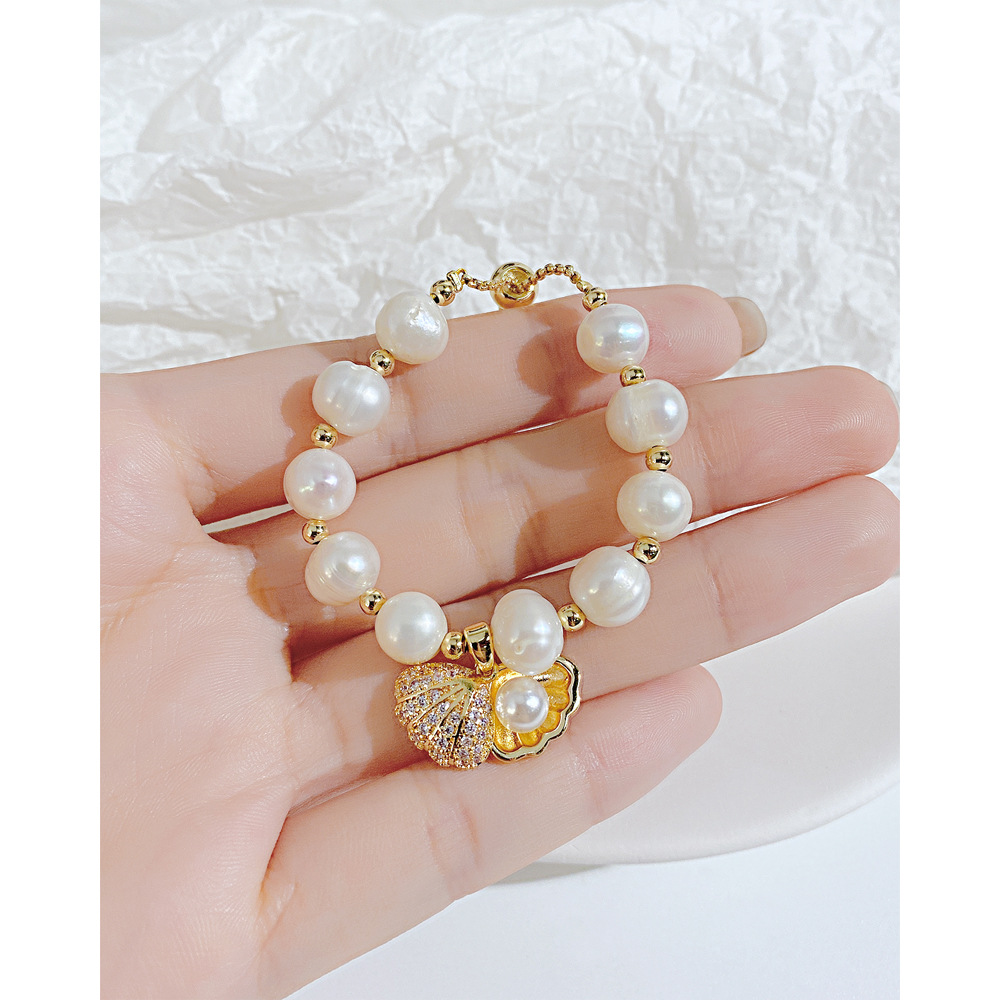 Fashion Shell Copper Bracelets Pearl No Inlaid Copper Bracelets