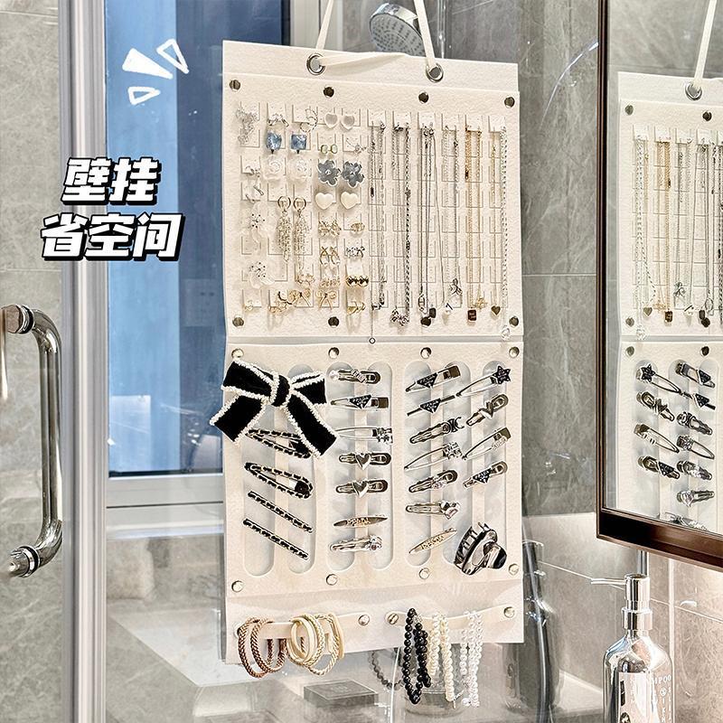 simple colgar clip para el cabello corda para el cabello almacena bolsa colgante clip de tiburón casero collar caja de joyería colgante pared