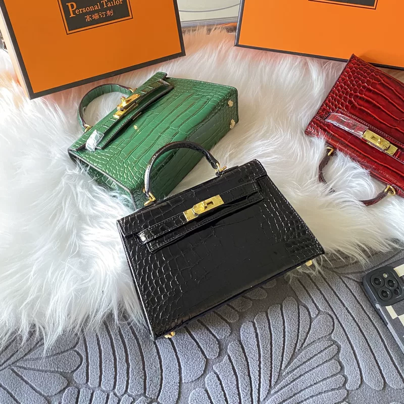 One-shoulder bag for leisure, small bag strap, shoulder bag, crocodile print, city style