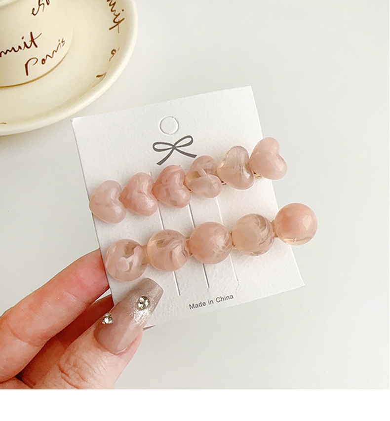 Women's Sweet Simple Style Round Heart Shape Acetic Acid Sheets Hair Clip display picture 3