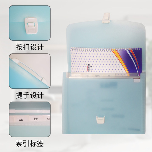 Three Lucky PP13 Handheld Accordion Bag Multi-layer File Folder A4 Folder Student Handheld Bag Storage File Bag