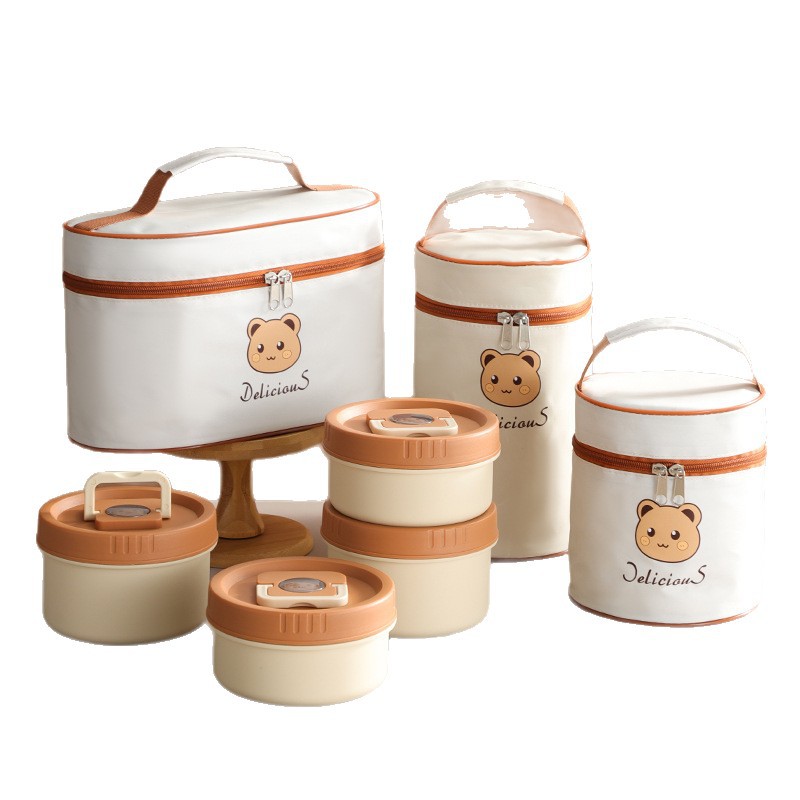 A06 microondas cocina de almuerzo 304 aislamiento de acero inoxidable caja de almuerzo de calentamiento de microondas estudiantes de oficina sellado caja de almuerzo