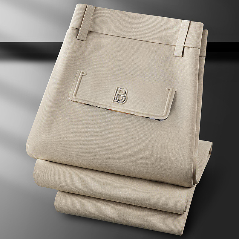 High-texture Non-ironing Anti-wrinkle Business Casual Trousers Men's Slim-fit Summer Thin Small Straight Trousers Men's All-match Trousers