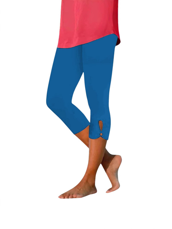 High Waist Hollow Yoga Capris Pants Lightweight Solid Color Soft 3Pc White Light Gray Black Red Yellow