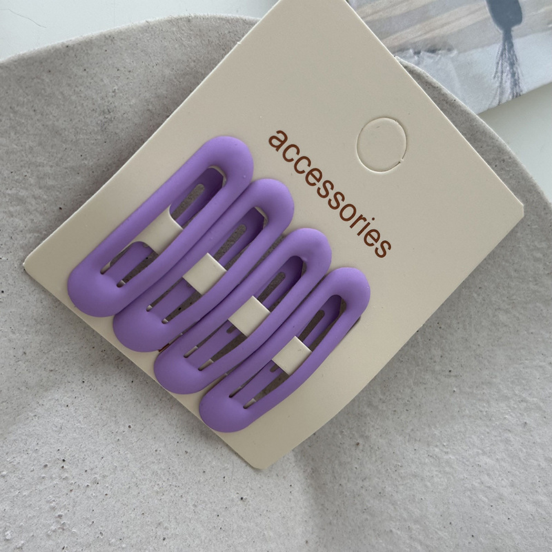 Cremefarbene Ovale Haarspangen Set 4 Tlg Matte Pony Haarclips_voghion.com