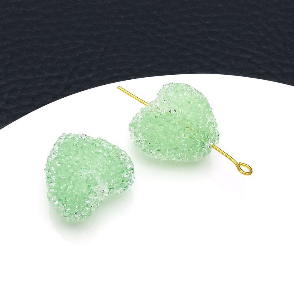 1 green transparent acrylic heart 17*19mm-2.8g-23736
