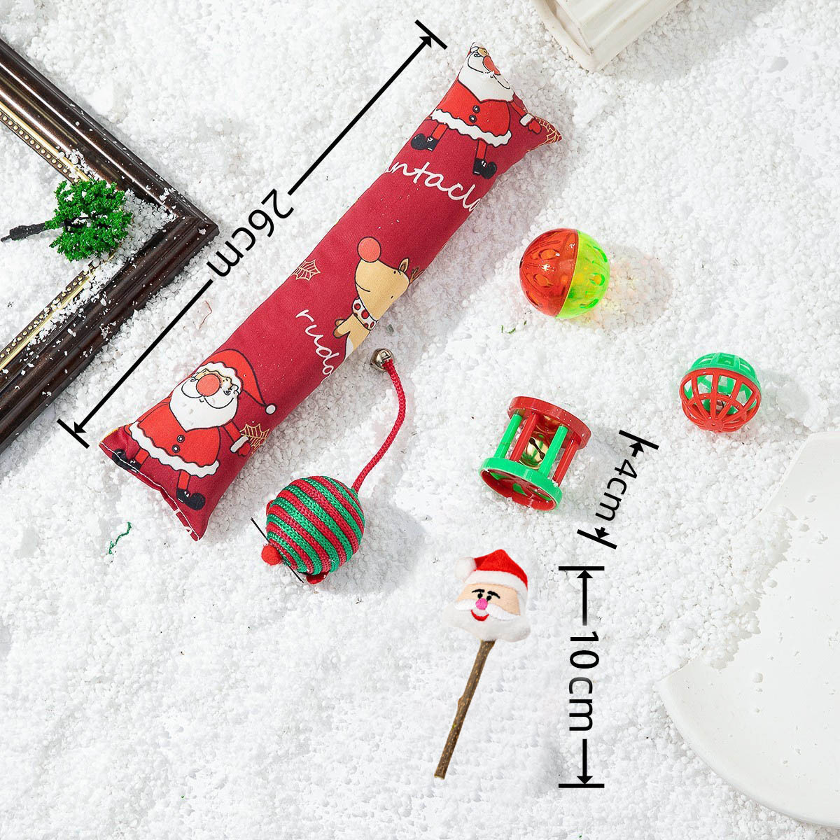 Nuevos productos transfronterizos para mascotas Navidad juguetes interactivos para aliviar el aburrimiento de la caja de regalo de juguetes para mascotas combinación