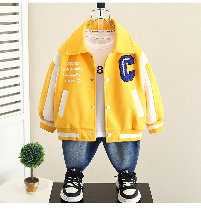 Boys Fall Baseball Jacket Children's Spring And Autumn Jacket Top Boys Fall Trend_voghion.com