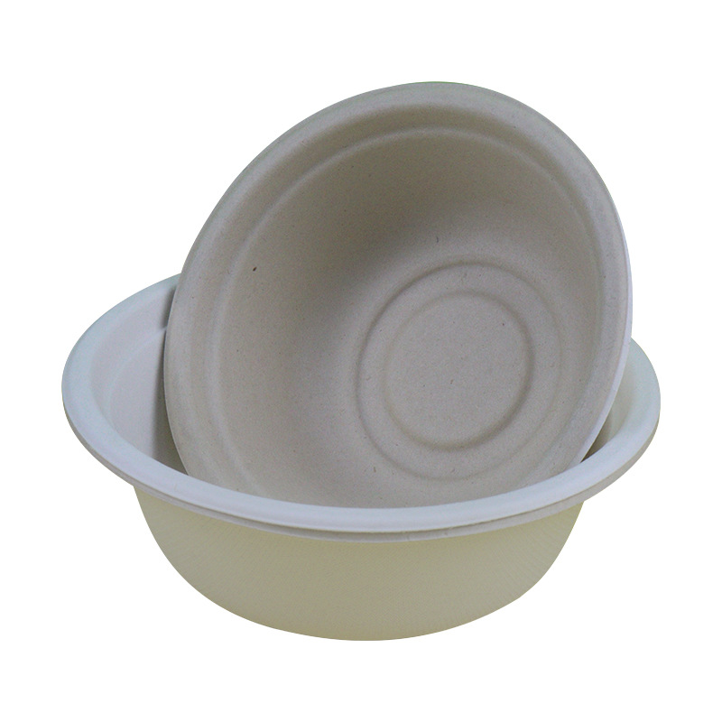Cuenco de papel desechable biodegradable engrosado hogar al aire libre picnic barbacoa olla caliente redonda salsa tazón de pulpa de papel al por mayor