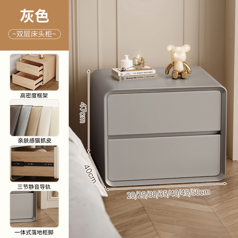 Mesa de cabecera negra dormitorio doméstico de madera maciza 2025 nuevo pequeño gabinete de cabecera de dormitorio simple almacenamiento armario