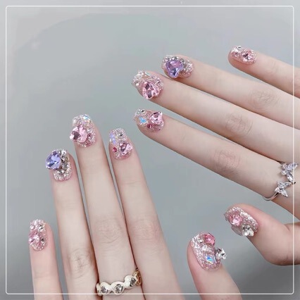 【Dream Catcher】Parent-Child Dazzling Handmade Wearable Nails, High-End Short Nail Patches for Girls, New Summer Nail Art for Children