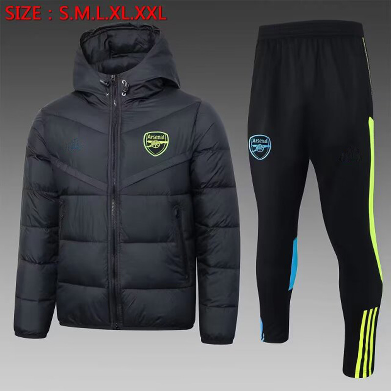 チェルシーアーセナルホット刺ポルト冬綿入れサッカートレーニング服運動装備帽子付き保温綿入れ|undefined