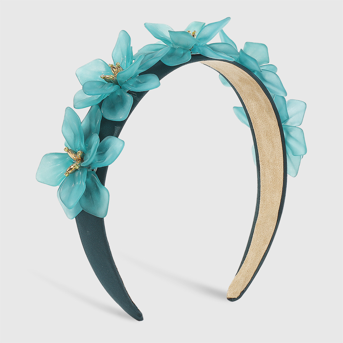 F5594 Europe And America Cross Border Fashion Design Three-dimensional Resin Flower Headband Temperament Artificial Flower Headband Hair Accessories Female display picture 9