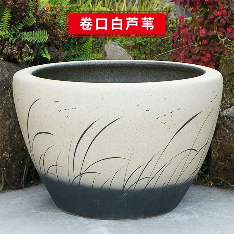 古法生态土陶瓷养金鱼缸荷花睡莲池老旧式阳台室户外庭院大号水缸|undefined