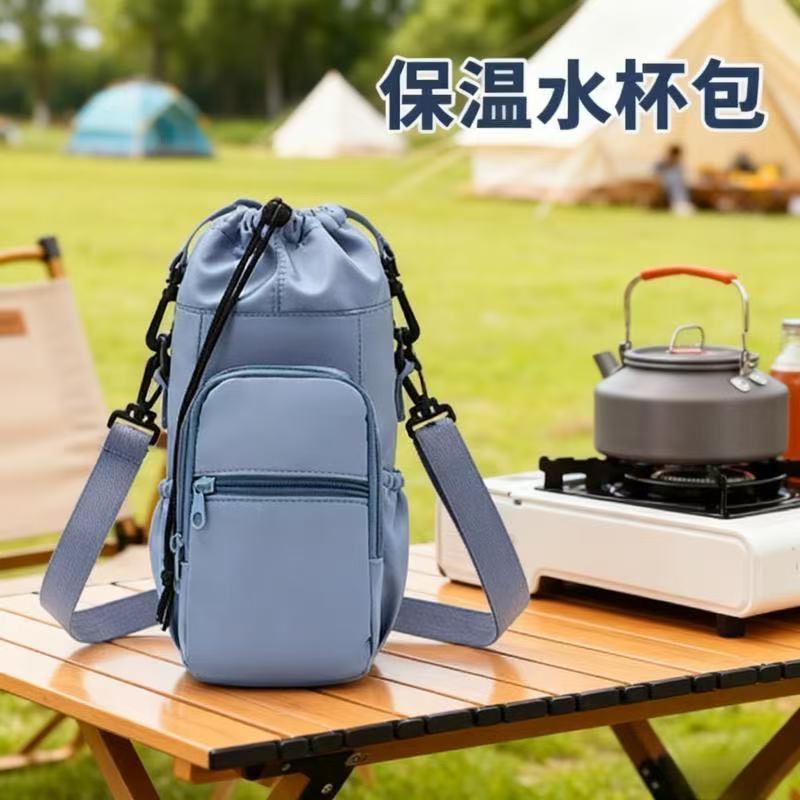 亚马逊水杯套磁吸杯套保温杯套斜纹水瓶单肩包水杯袋可斜挎水壶套