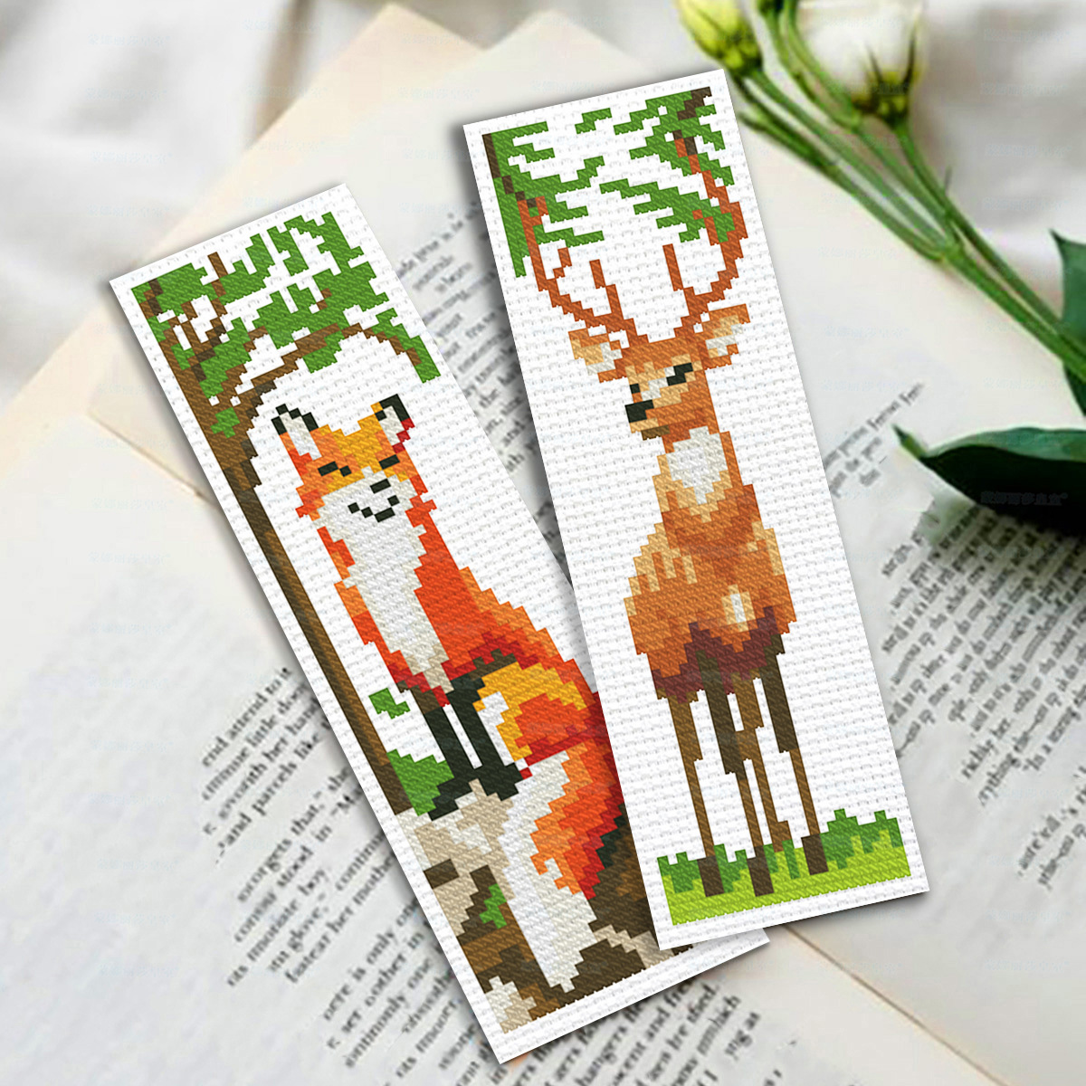Mona Lisa Royal Bookmark-Colección de animales Dibujos animados lindos Sala de estar minimalista moderna Sala de estudio Bordado de hilo hecho a mano