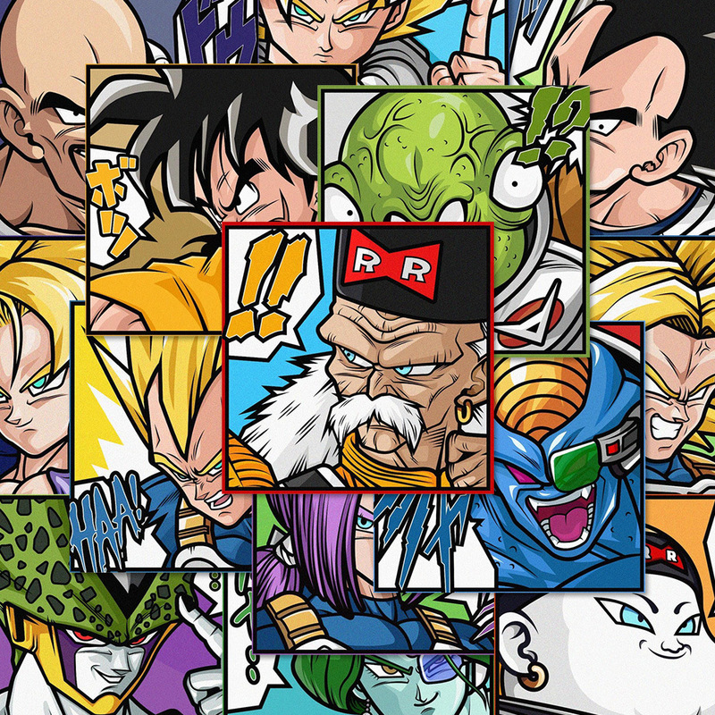クラシックアニメドラゴンボールのキャラクターステッカー、インスタ映え、粘着式、iPad、スマホケース、壁DIY、アニメグッズ|undefined
