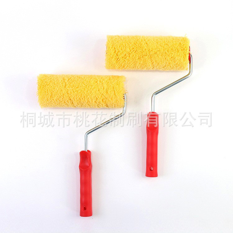 黄色棉线滚筒刷乳胶漆涂料滚刷子4寸小刷子滚筒刷尺寸可定家装修