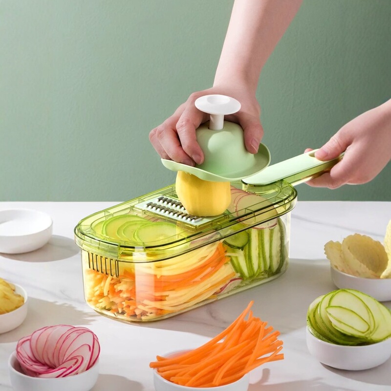 野菜カッター、シュレッダー、ポテトチップス、ハンドプロテクター、フィリングシュレッダー、ハンドプロテクター、大根とジャガイモの細切り、キッチン用品|undefined