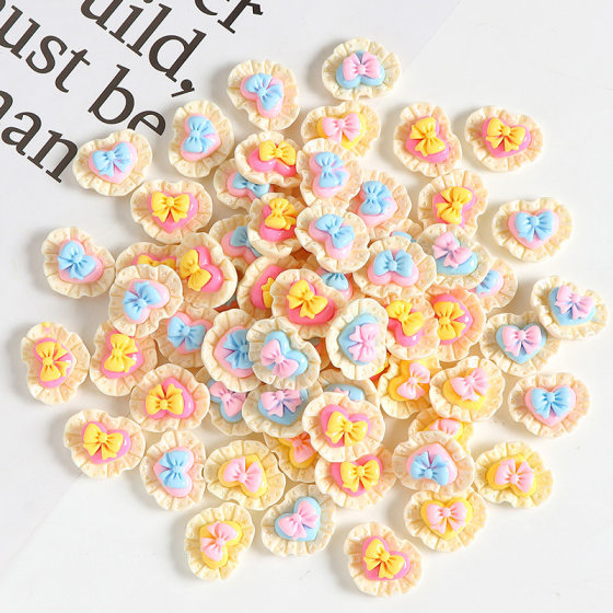 Lace love bow mixed cream glue diy mobile phone case hole shoes buckle refrigerator sticker resin accessories material