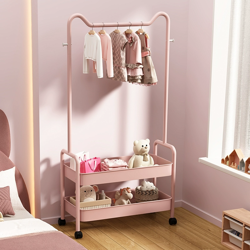 Детская вешалка для одежды Zhongzhiyi, напольная вешалка для одежды в спальню, маленькая вешалка для хранения одежды для девочек, бытовая сушилка для одежды.