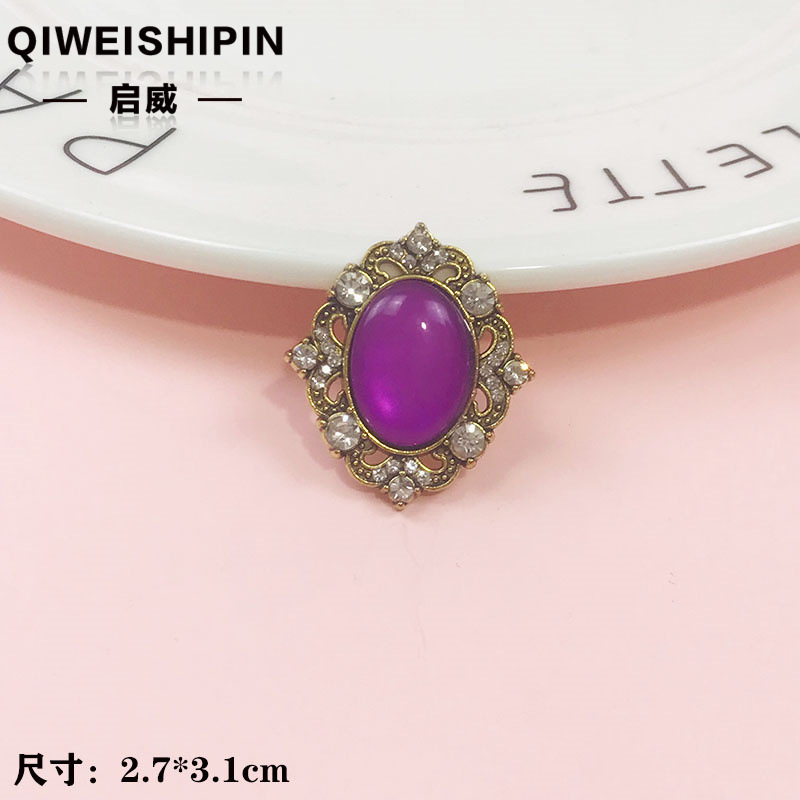 启威长方形花盘珍珠钻五角diy材料 水钻扣鞋包包花配饰  合金配件|undefined