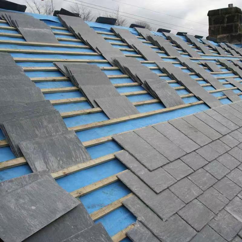 Blue Stone Tile Manufacturer, Stone Tile for Pavilions and Villa Roofs, European-Style Retro Waterproof and Heat-Insulating Tiles, Pure Natural
