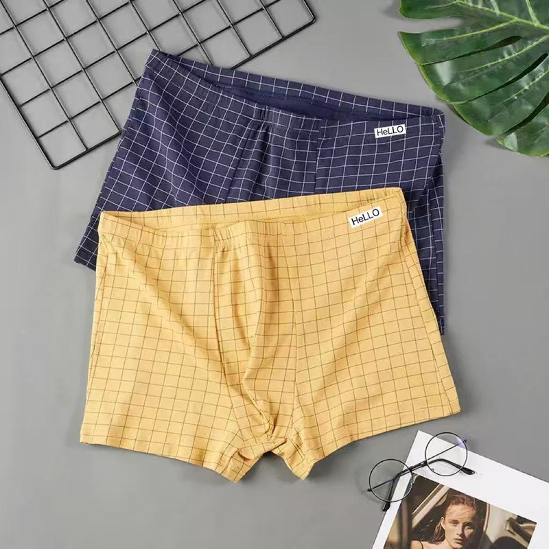 New Plaid Men's Boxer Briefs Large Size Loose Trendy Boxer Shorts Factory Direct Sales Wholesale Dropshipping