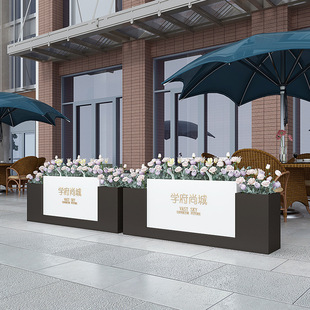 Outdoor iron flower box combination commercial street floor finished flower jar sales department municipal road isolation flower trough planting