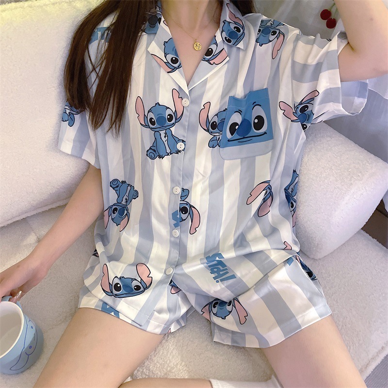 云朵棉睡衣女款夏季ins格子短袖套装高级感家居服可外穿跨境批发|undefined