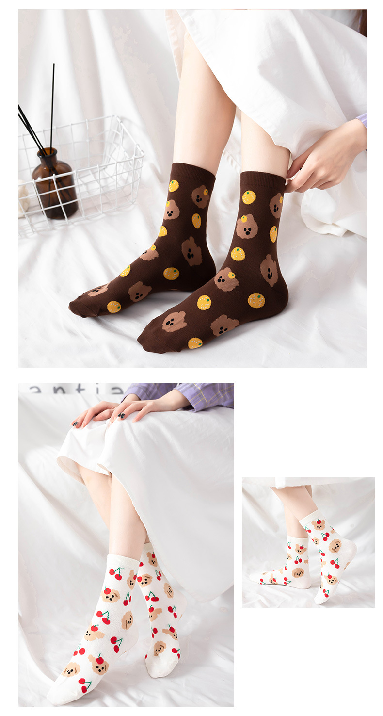 Holiday Occasion Japanese Style Women's Cartoon Fruit Cotton Crew Socks A Pair