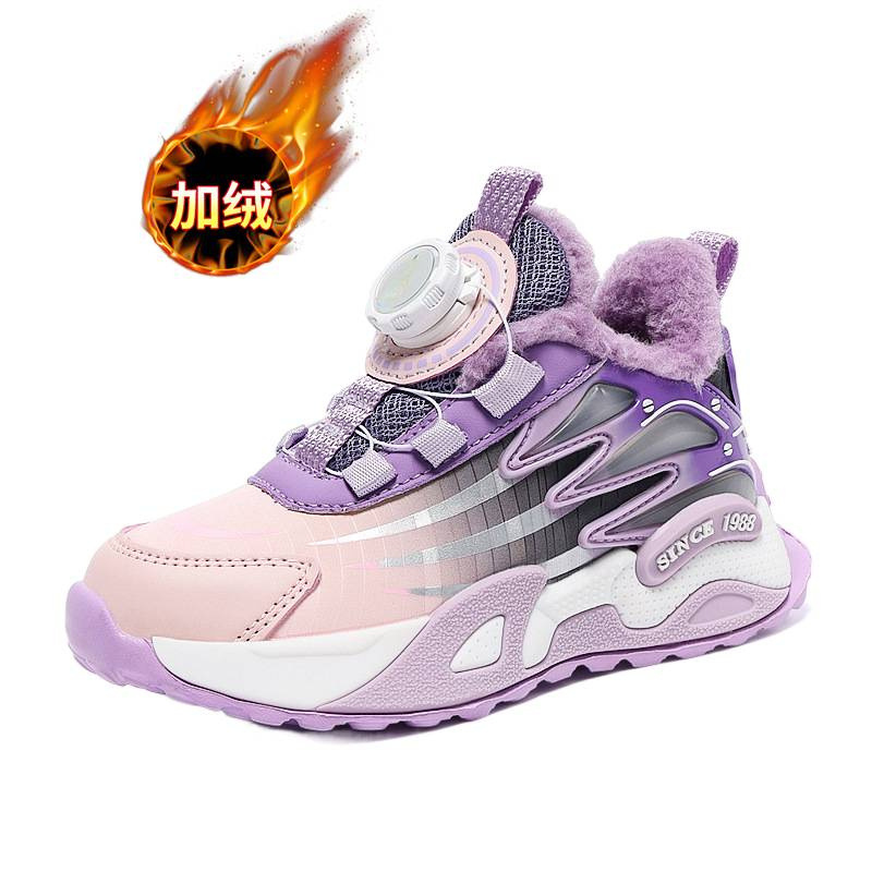 Zapatos de niñas de invierno nuevos zapatos de algodón, zapatos casuales para niños antideslizantes, calentamiento, zapatos deportivos para niños mayores