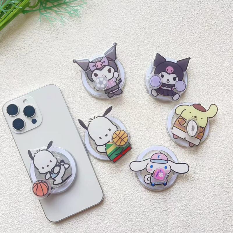 Cartoon double-layer rotating acrylic fun magnetic airbag bracket kulomi desktop support mobile phone bracket wholesale