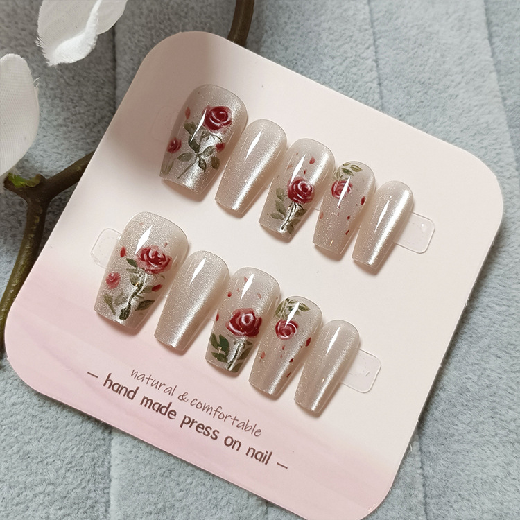 Diez piezas de piezas de uñas de alta calidad hecha a mano, Douyin Xiaohongshu, parche de uñas de venta caliente, armadura de ojo de gato de cristal image 30