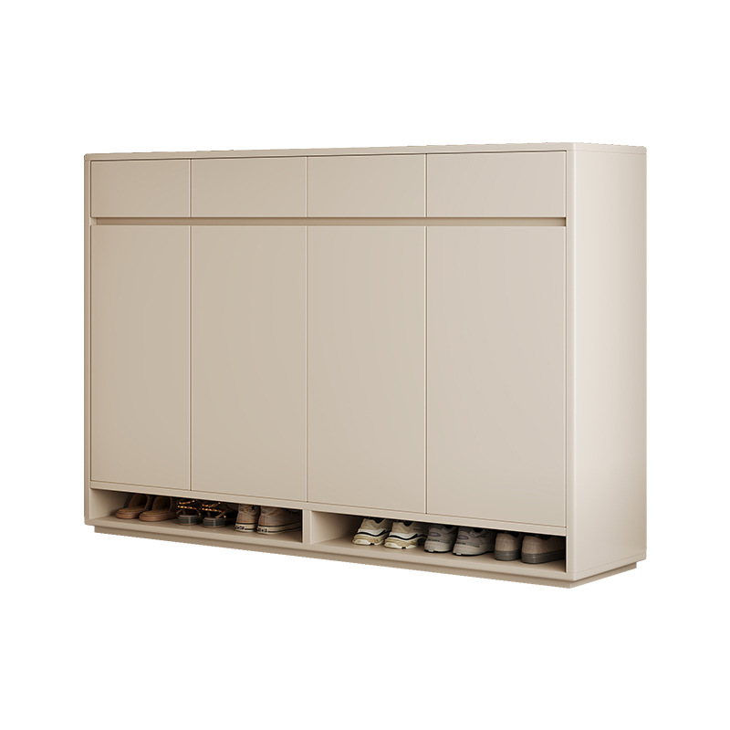 Gabinete de almacenamiento de zapatos integrado contra la pared puerta doméstica 2025 nueva puerta de entrada de alta capacidad multicapa puerta de entrada de madera maciza