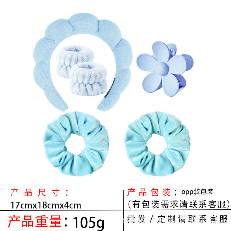 跨境海绵云朵发箍批发高颅顶高级感毛巾布麻花女士洗脸手腕带头箍|undefined