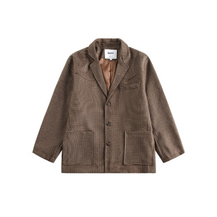 Autumn 2024 New Japanese Style Light Cooked Style Plaid Casual Loose Jacket Fashionable Casual Suit for Men