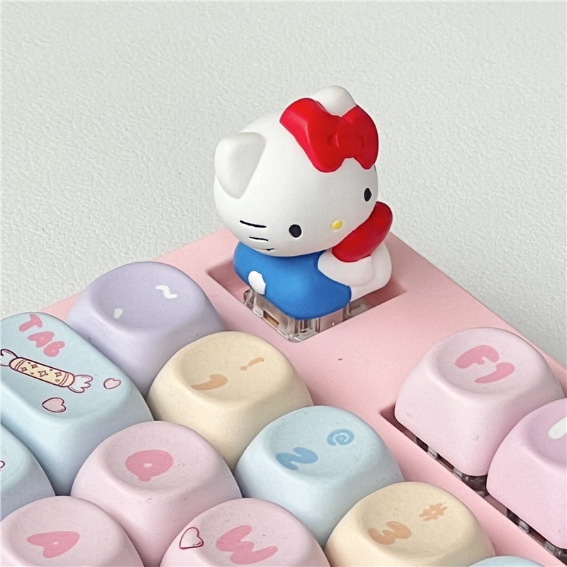 新しい KT ハローキティ高品質樹脂肥厚キーボードステッカーかわいい漫画高価値メカニカルキーボードキャップキーキャップ|undefined