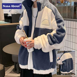 NASA外套男士秋冬季韩版加绒加厚羊羔绒棉衣冬装防寒保暖冬天棉服