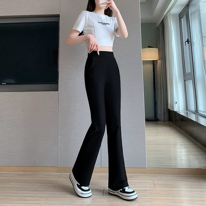 Summer trousers, plus size, high waist