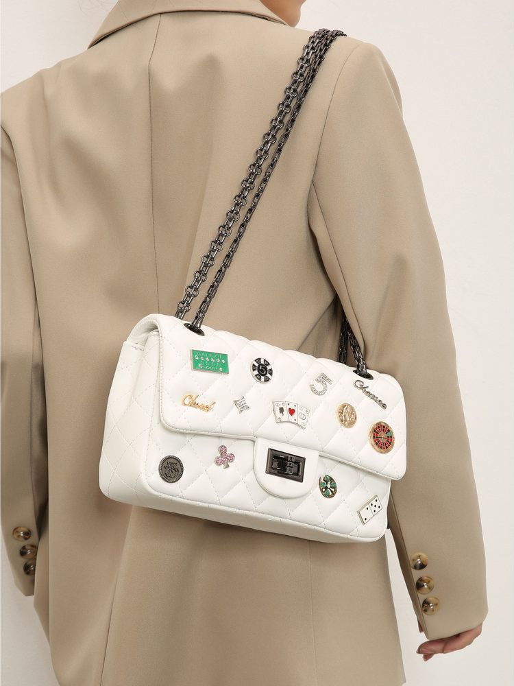 2025 primavera nuevo bolso de mujer bolso de cadena de estilo Xiaoxiao Ling estilo de moda personalidad letras insignia bolso de hombro