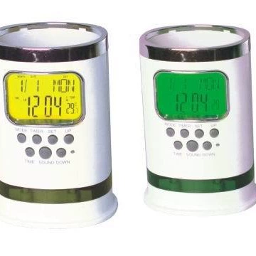 Красочный естественный звук ручка вечный календарь, ручка часы вечный календарь, изменяющий цвет будильник, музыкальный будильник