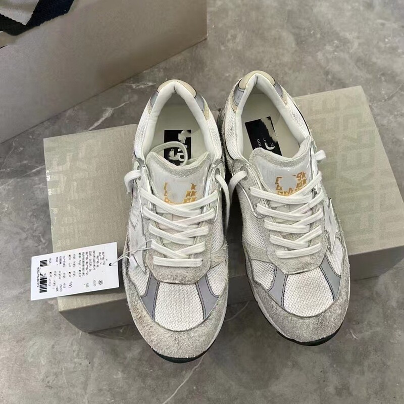 William Chan's Same Style Small Dirty Shoes for Couples, Mesh Distressed Stars, Retro Dirty Shoes, Thick Soles, Versatile Casual Sports Shoes