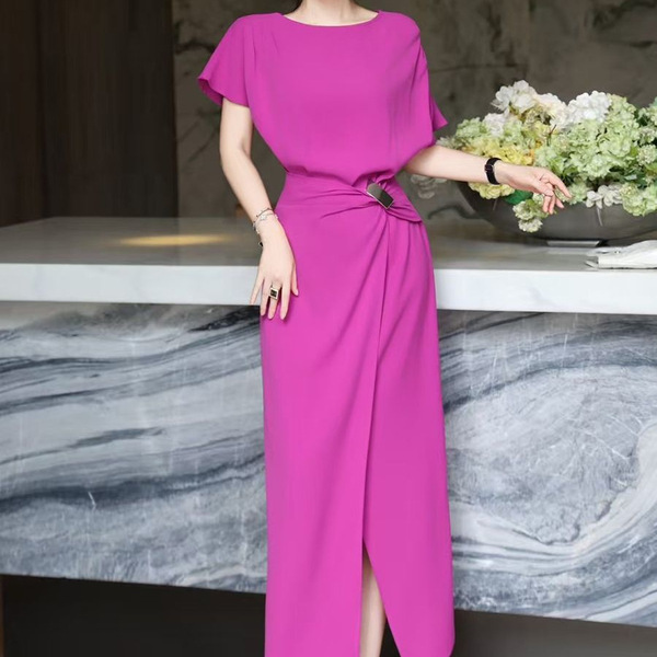 Retro fashionable elegant fitted summer long skirt