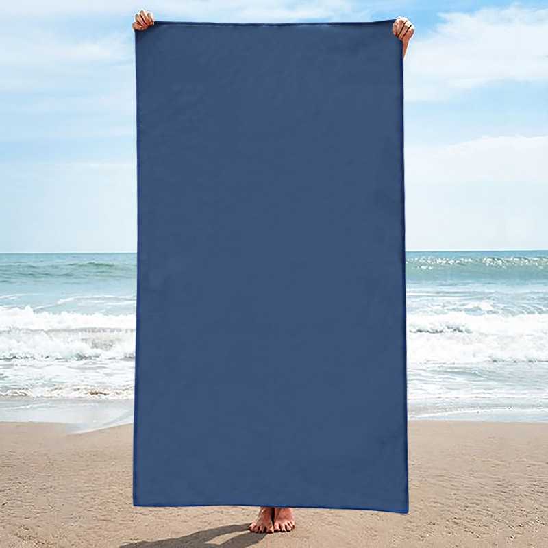 Toalla de playa de secado rápido de microfibra ultrafina, portátil, de doble cara, tipo terciopelo, con protección solar y logotipo personalizado, suministro directo de fábrica