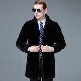 士冬装水貂毛貂皮大衣男休闲长款水皮衣外套草貂皮新款男外套海宁