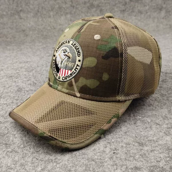 Cross-Border Embroidered Baseball Cap, Embroidered Peaked Cap, Mesh Cap, Personalized Embroidered Curved Brim Outdoor Sun Hat, Ready for Sale