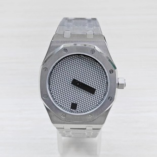 No Logo Men's Mechanical Watch 41mm Geometric Dial Stainless Steel Case with New NH35A Movement