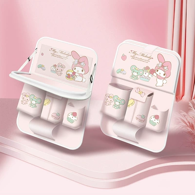 Car table board Rear Seat Back Dining Table - melody-sweet-heart-powder2-upgraded-folding-dining-table-and-free-waterproof-storage-bucket