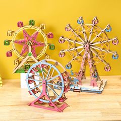 Creative wooden assembled Ferris wheel toys DIY handmade diorama puzzles for adults and children wholesale